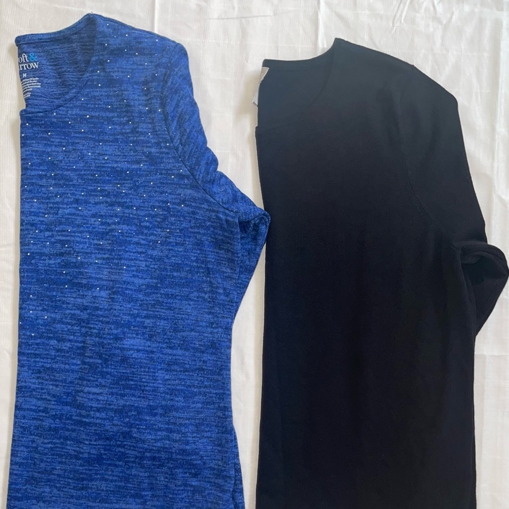 Croft and Barrow Rhinestone Top Chico’s Black Long Sleeve Bundle